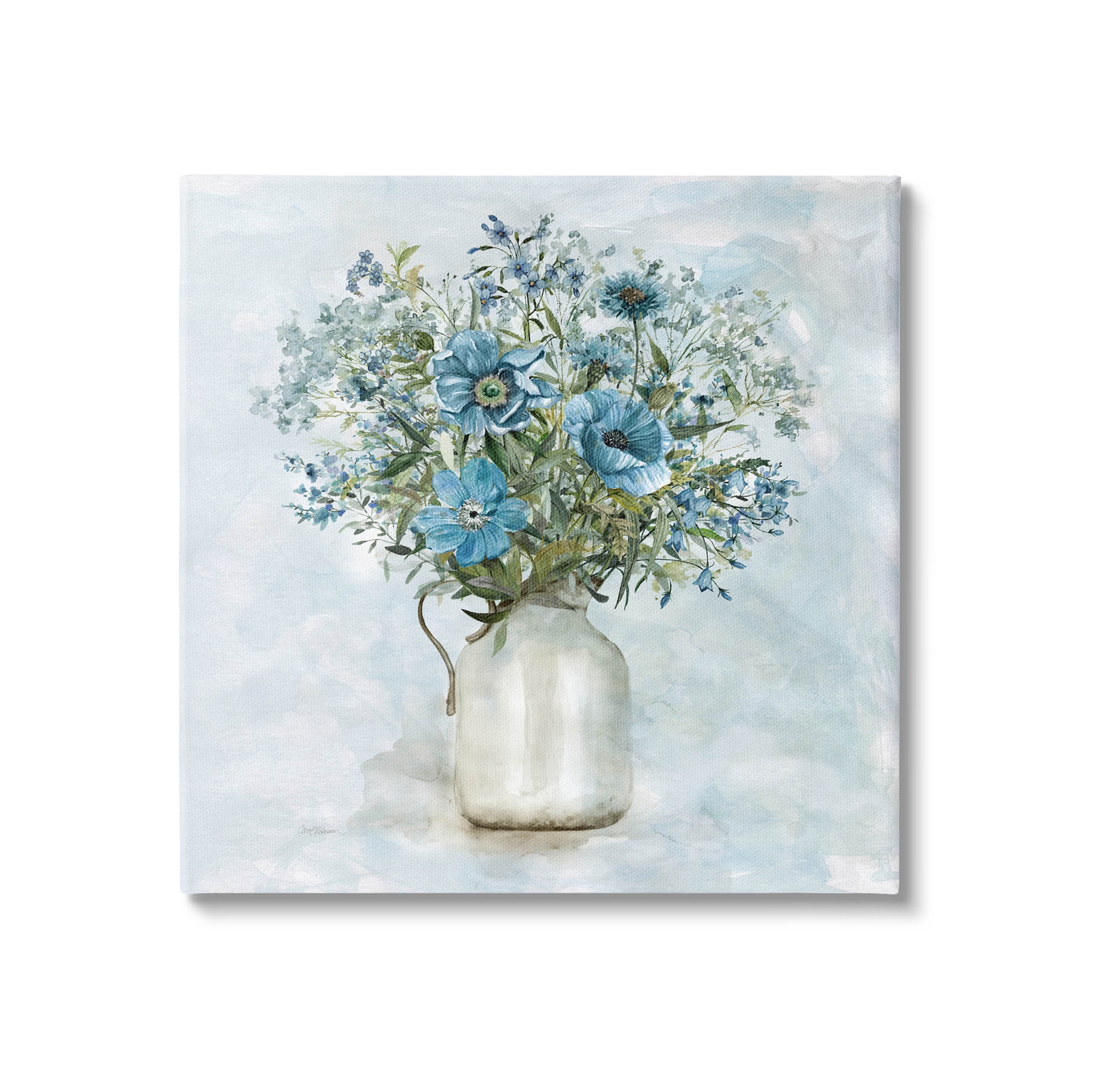 Stupell Industries Mixed Geranium Bouquet Milk Pitcher Painting Gallery Wrapped Canvas Print Wall Art, Design by Carol Robinson