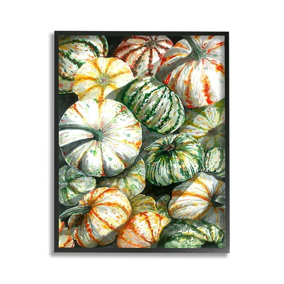 Stupell Industries Mixed Gourd Pattern Botanical & Floral Painting Black Framed Art Print Wall Art, 11 x 14