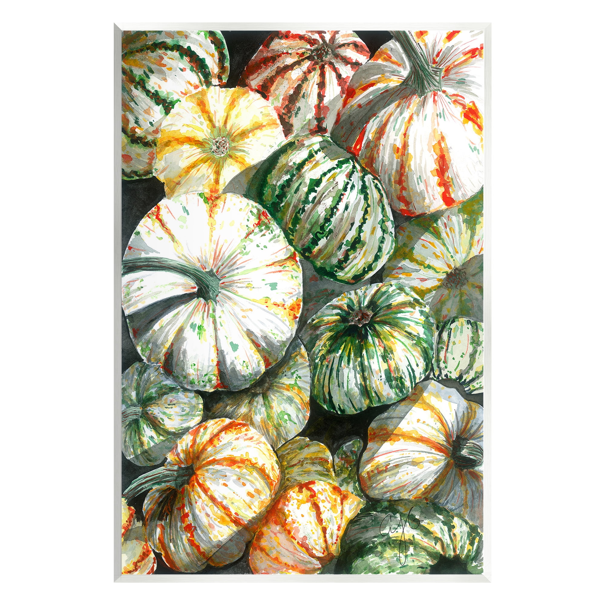 Stupell Industries Mixed Gourd Pattern Botanical & Floral Painting Unframed Art Print Wall Art, 13 x 19