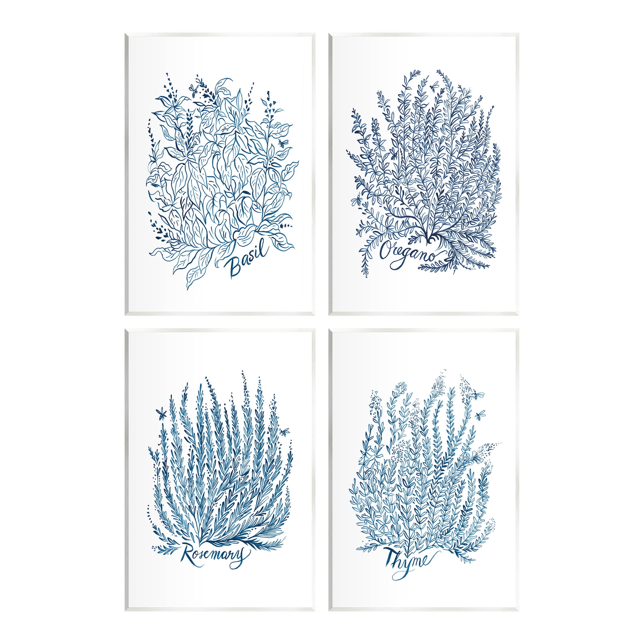 Stupell Industries Mixed Herbs Botanical Plants Graphic Art Unframed Art Print Wall Art, Set of 4, Design by Laura Marr