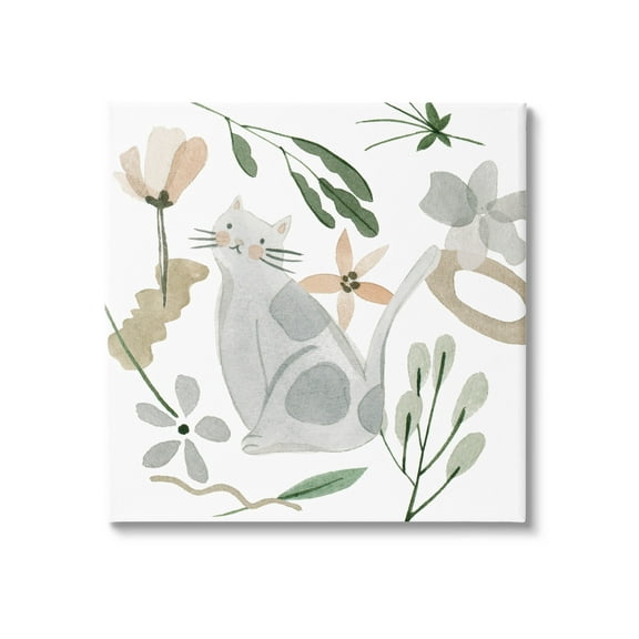 Stupell Industries Mixed Herbs Whimsical Cat Graphic Art Gallery Wrapped Canvas Print Wall Art, Design by Melissa Wang