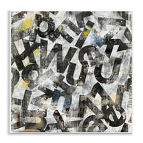 Stupell Industries Mixed Letters Abstraction Abstract Painting Unframed Art Print Wall Art, 12 x 12