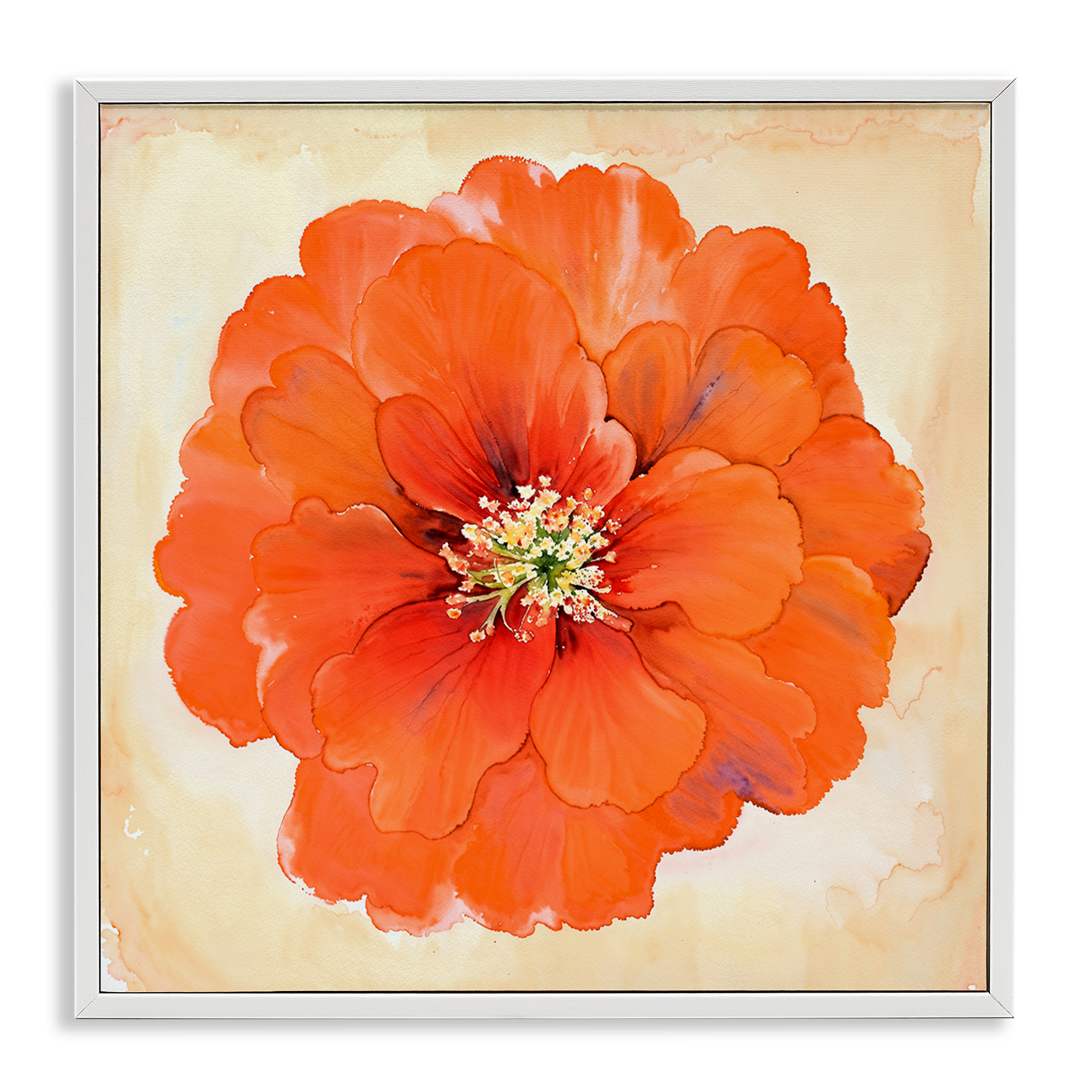 Stupell Industries Mixed Media Flowers Plants & Flowers Painting White Framed Art Print Wall Art, 12 x 12