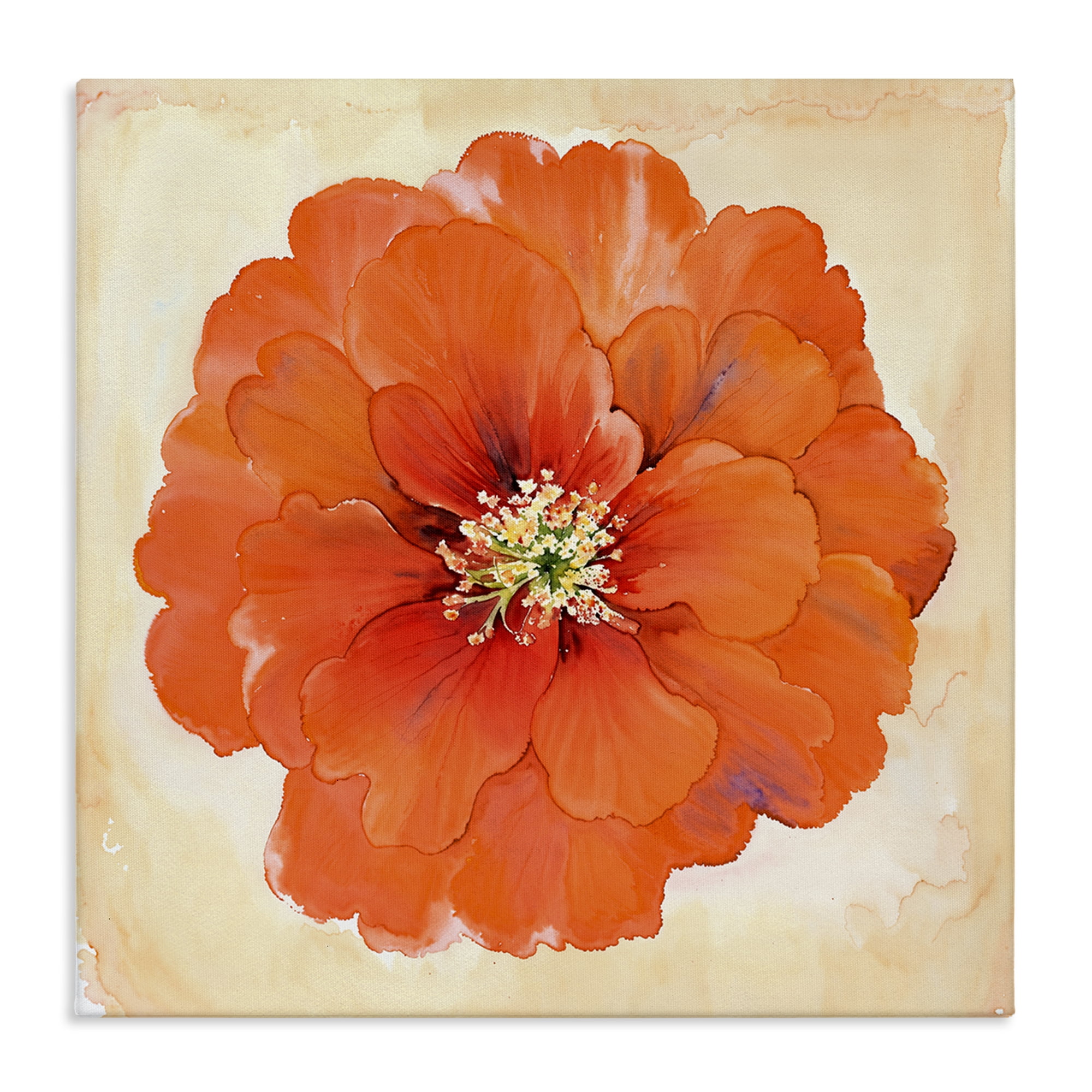 Stupell Industries Mixed Media Flowers Plants & Flowers Painting Wrapped Canvas Art Print Wall Art, 30 x 30