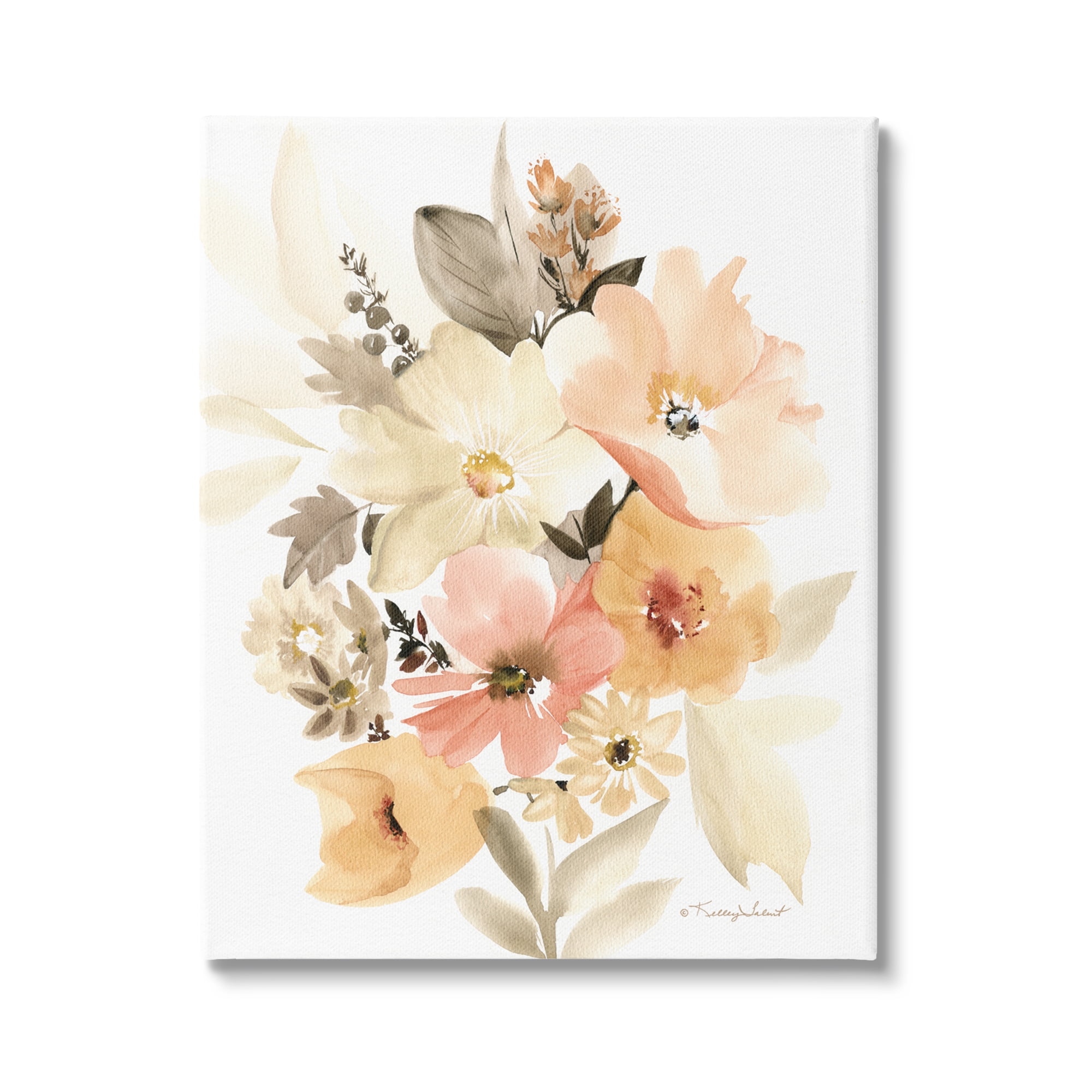 Stupell Industries Mixed Muted Bouquet Botanical & Floral Painting Gallery Wrapped Canvas Art Print Wall Art, 36 x 48