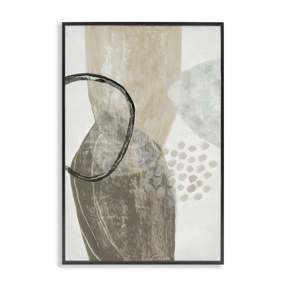 Stupell Industries Mixed Oblong Shapes Abstract Painting Black Framed Art Print Wall Art, 12 x 18