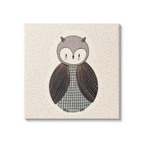 Stupell Industries Mixed Patterned Owl Bird Whimsical Spotted Shapes Graphic Art Gallery Wrapped Canvas Print Wall Art, Design by Birgit Maria Kiennast