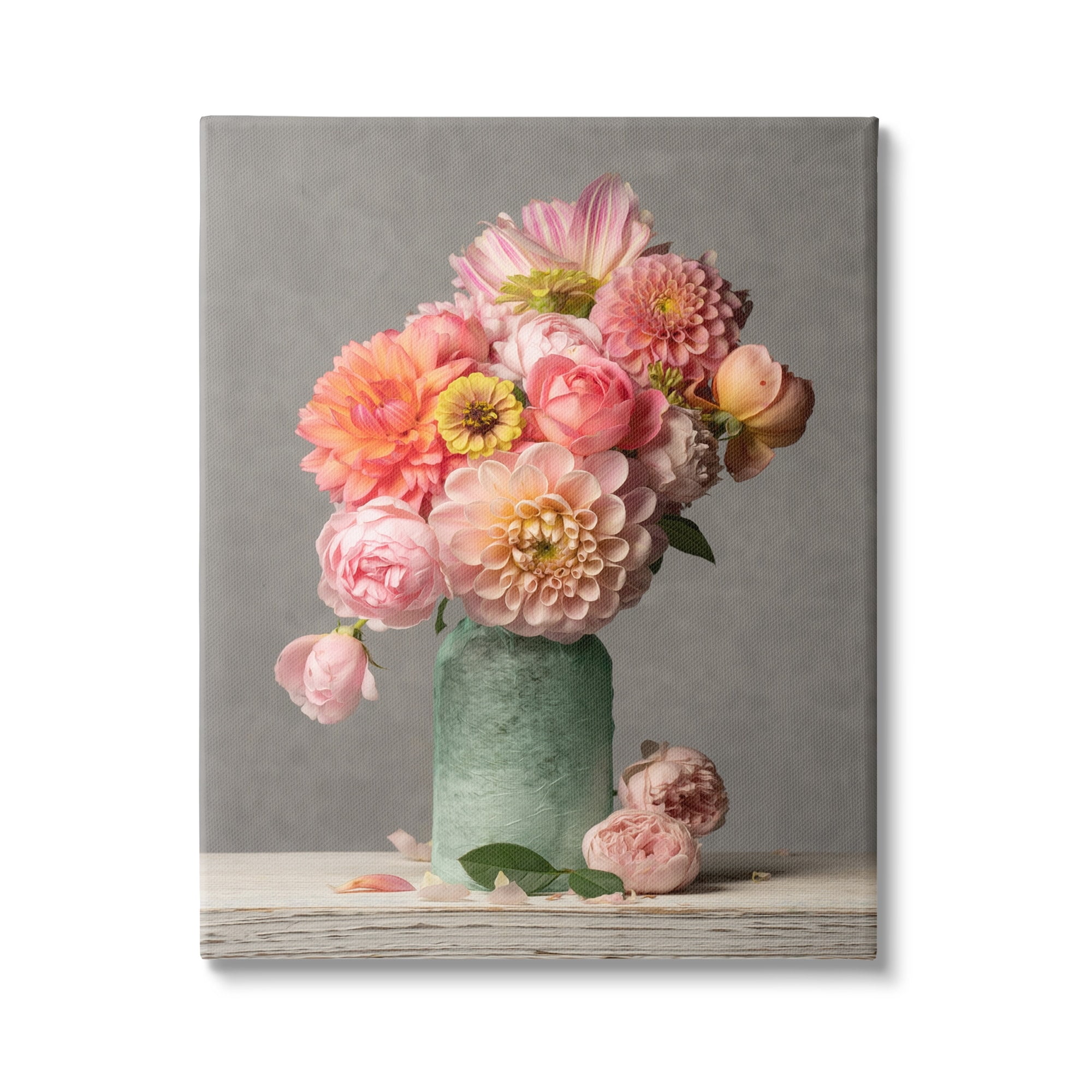 Stupell Industries Mixed Pink Dahlia Bouquet Botanical & Floral Photography Gallery Wrapped Canvas Print Wall Art