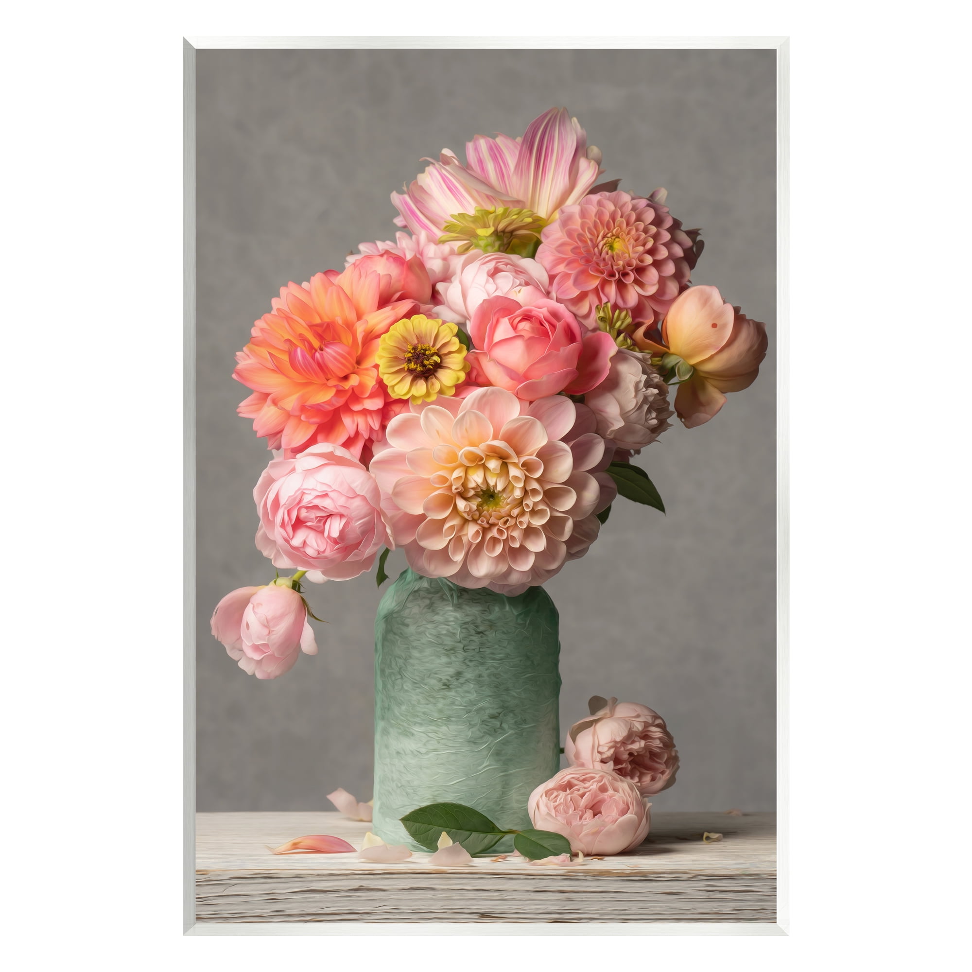 Stupell Industries Mixed Pink Dahlia Bouquet Botanical & Floral Photography Unframed Art Print Wall Art