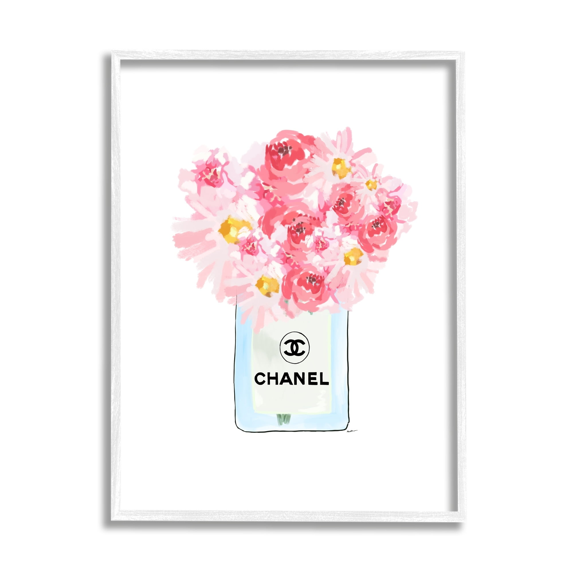 Stupell Industries Mixed Pink Flower Bouquet Luxury Fashion Motif Graphic Art White Framed Art Print Wall Art, Design by Amelia Noyes