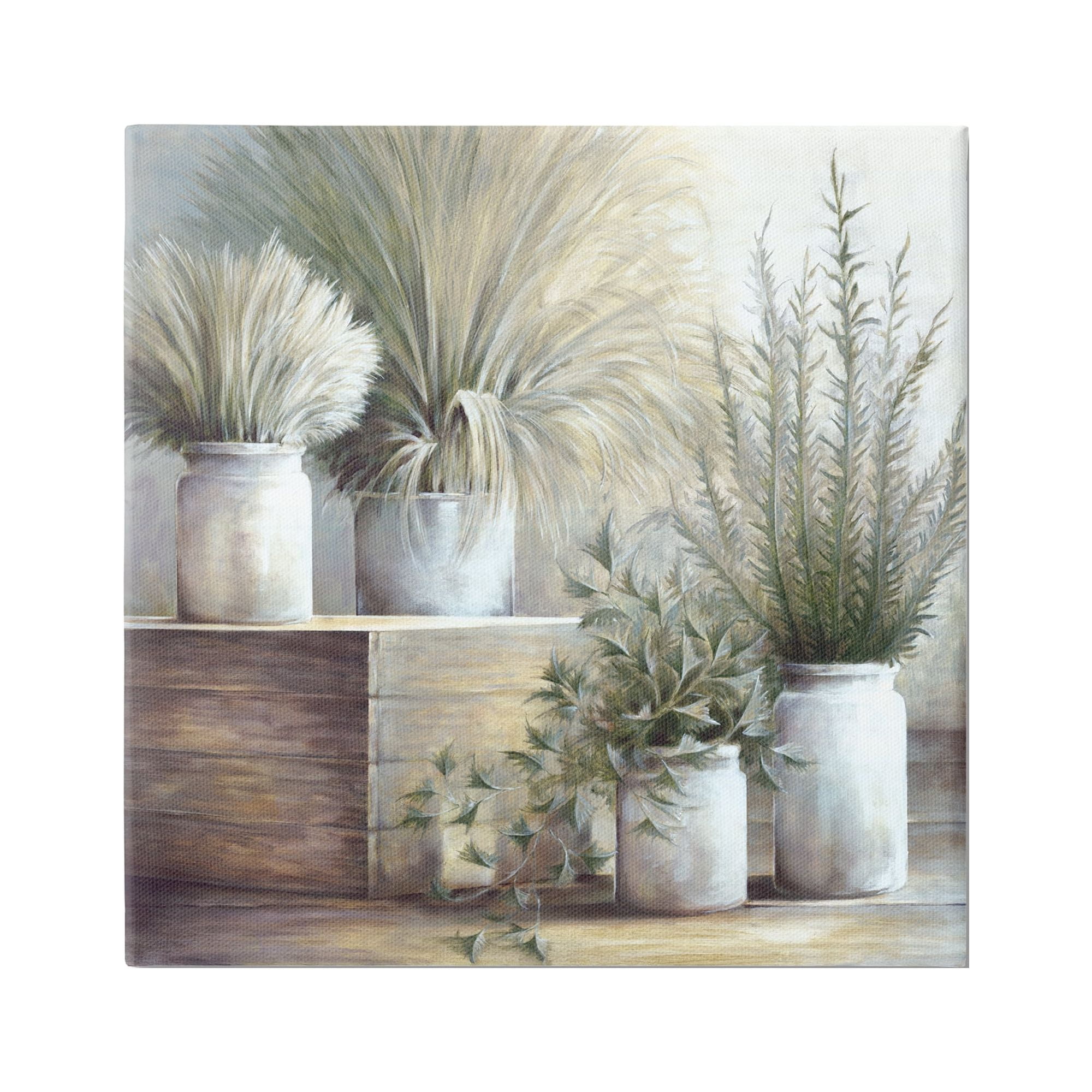 Mixed Potted House Plants Indoor Garden Still Life Canvas Print
