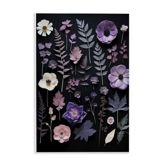Stupell Industries Mixed Purple Toned Flowers Floral Painting Unframed Art Print Wall Art, 10 x 15
