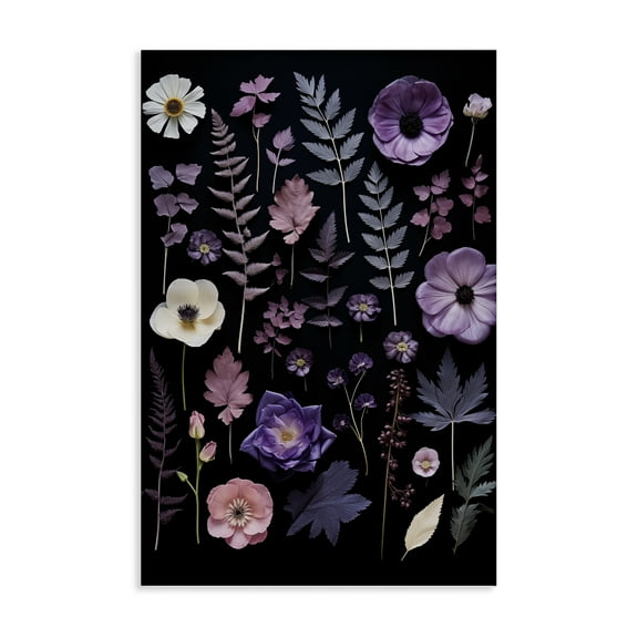 Stupell Industries Mixed Purple Toned Flowers Floral Painting Wrapped Canvas Canvas Art Print Wall Art, 16 x 24