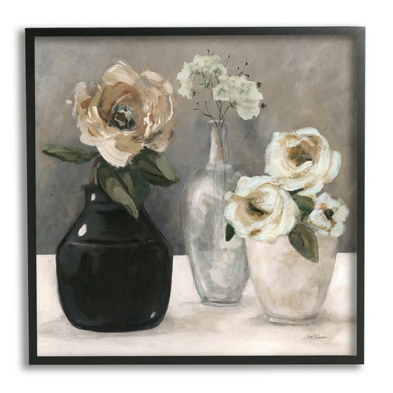 Stupell Industries Mixed Rose Bouquets Still Life Botanical & Floral Painting Black Framed Art Print Wall Art