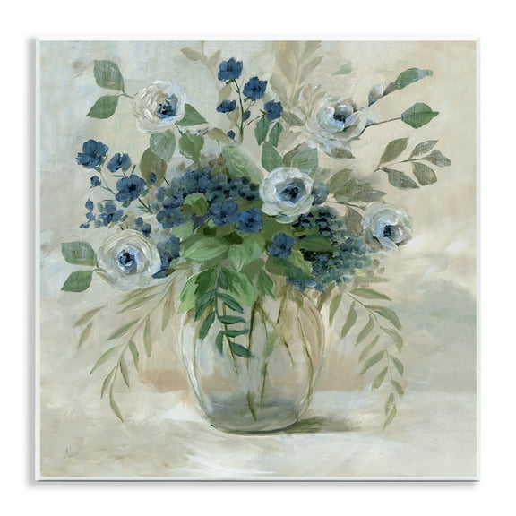 Stupell Industries Mixed Roses & Ferns Bouquet Floral Painting Unframed Art Print Wall Art, 12 x 12