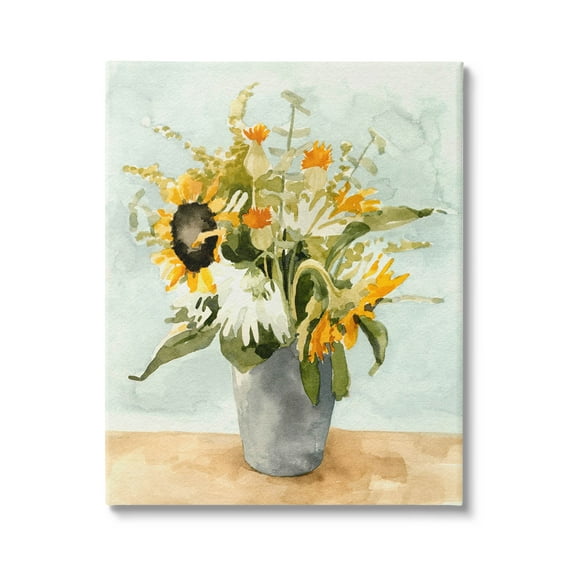 Stupell Industries Mixed Sunflower Bouquet Country Florals Painting Gallery Wrapped Canvas Print Wall Art, Design by Emma Caroline