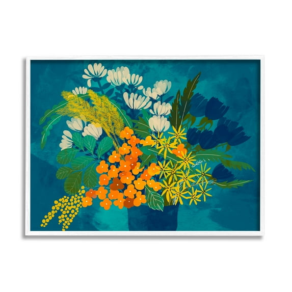 Stupell Industries Mixed Vase Florals Botanical & Floral Painting White Framed Art Print Wall Art, 20 x 16