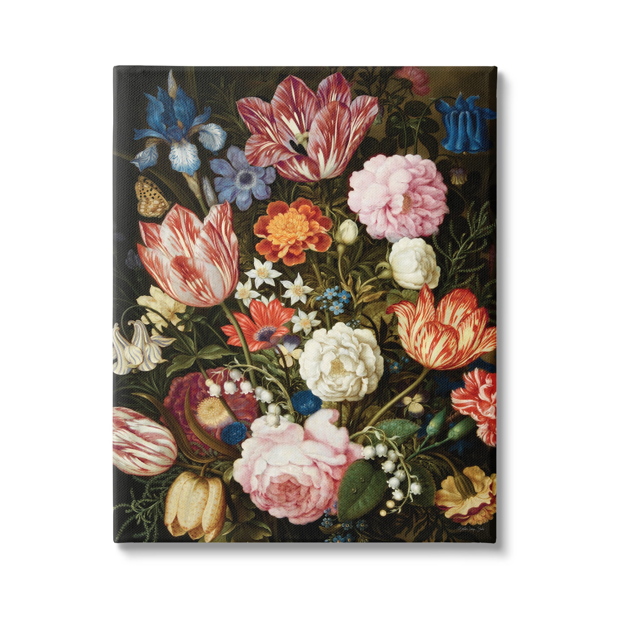 Stupell Industries Mixed Vintage Bouquet Botanical & Floral Painting Gallery Wrapped Canvas Print Wall Art, 16 x 20