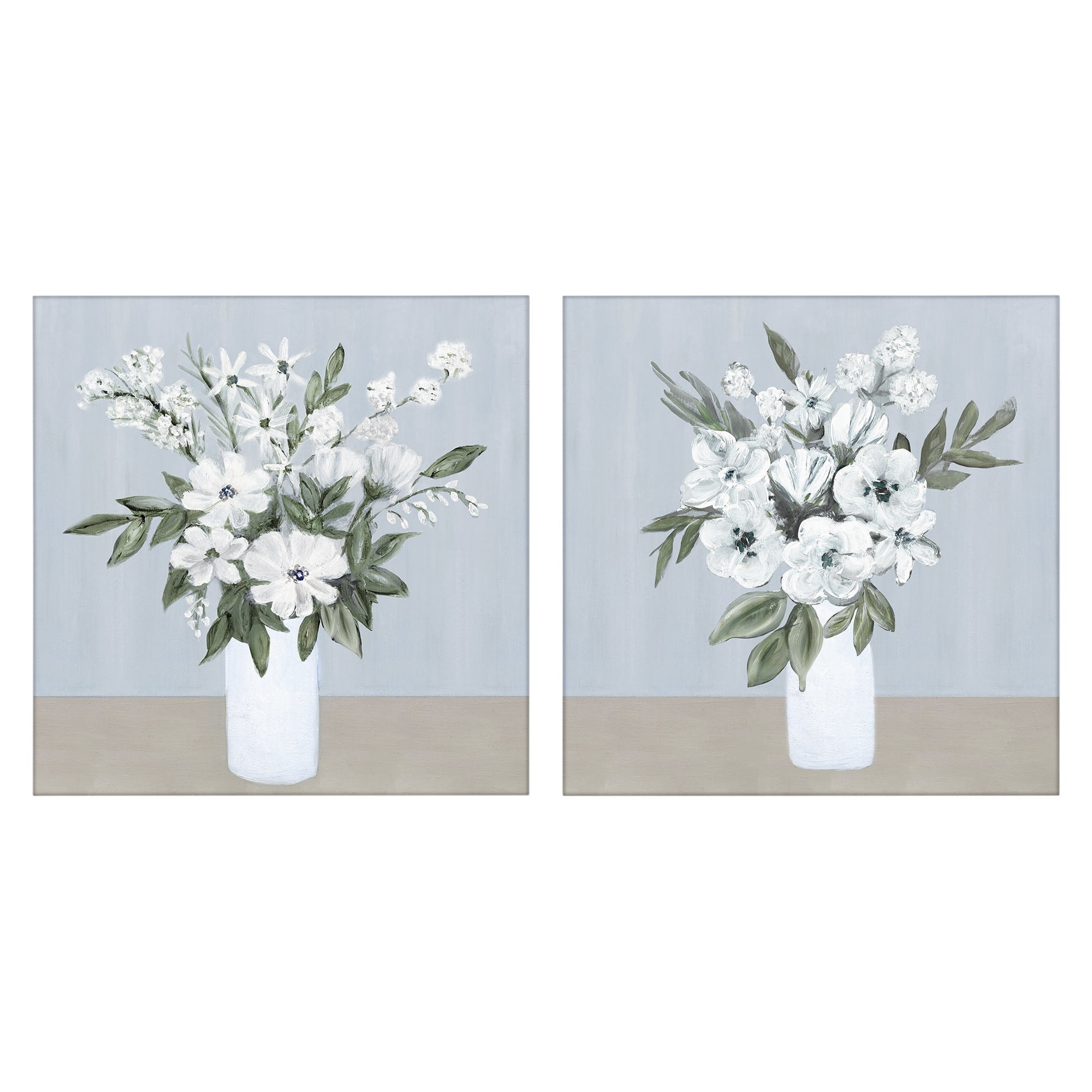 Stupell Industries Mixed White Blossoms 2 Piece Canvas Wall Art Set, design by Marilyn Dunlap