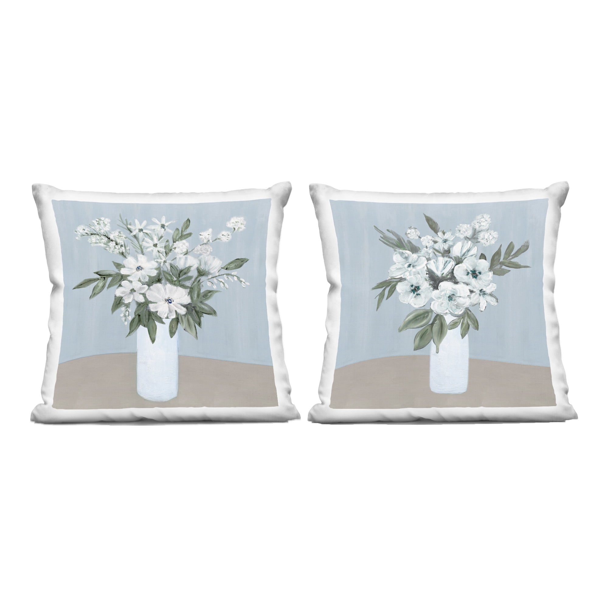 Stupell Industries Mixed White Blossoms 2 Piece Decorative Printed Throw Pillow Set, design by Marilyn Dunlap, 18 x 7 x 18