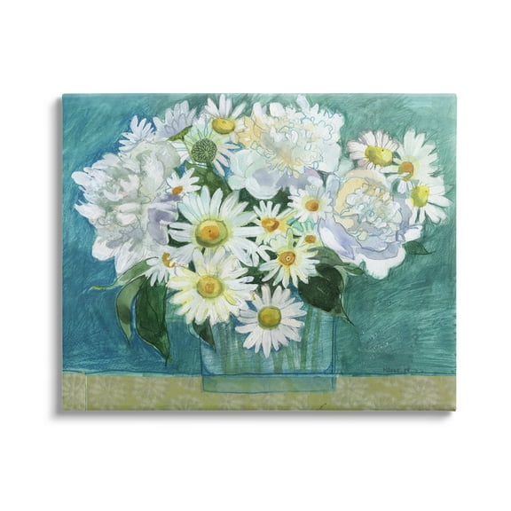Stupell Industries Mixed White Flower Blossoms Layered Collage Drawing Painting Gallery Wrapped Canvas Print Wall Art, Design by Maret Hensick