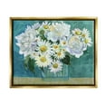 thumbnail image 1 of Stupell Industries Mixed White Flower Blossoms Layered Collage Drawing Painting Metallic Gold Floating Framed Canvas Print Wall Art, Design by Maret Hensick, 1 of 6