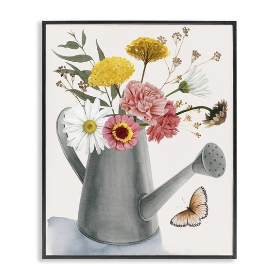 Stupell Industries Cottage Mixed Wildflower Arrangement Gardening Black Framed Giclee Art, 11 x 14, by Grace Popp