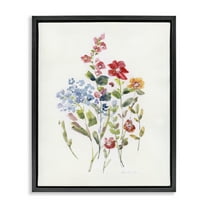 Stupell Industries Mixed Wildflower Buds Plants & Flowers Painting Black Floater Framed Canvas Art Print Wall Art, 17 x 21