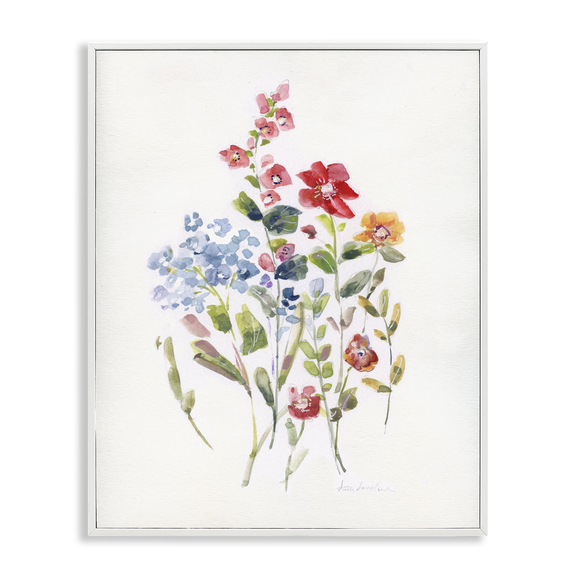 Stupell Industries Mixed Wildflower Buds Plants & Flowers Painting White Framed Art Print Wall Art, 11 x 14