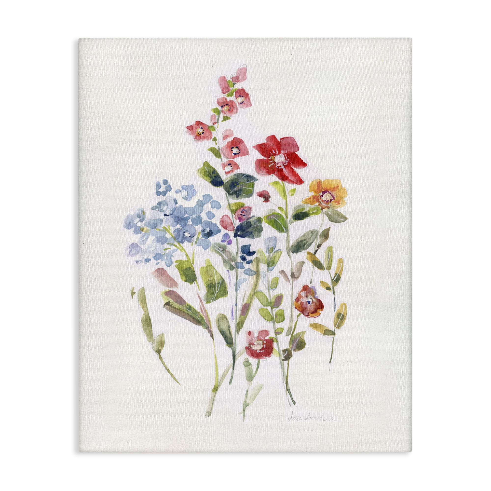 Stupell Industries Mixed Wildflower Buds Plants & Flowers Painting Wrapped Canvas Art Print Wall Art, 24 x 30