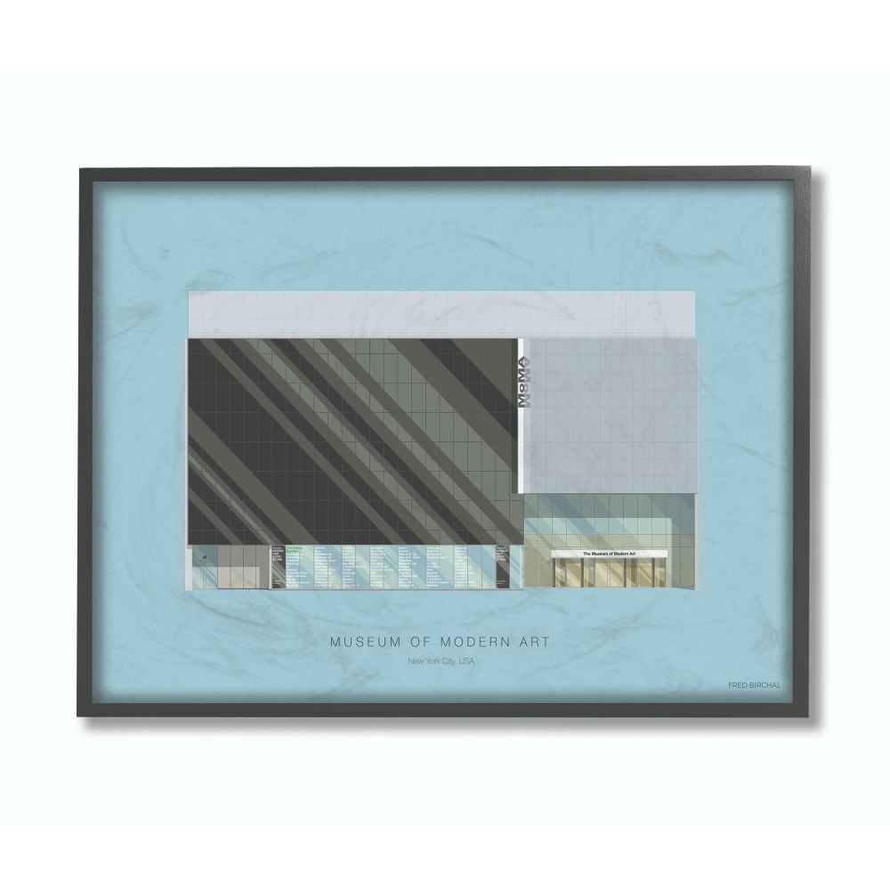 Stupell Industries MoMA Famous Museum Building Design Framed Wall Art by Fred Birchal