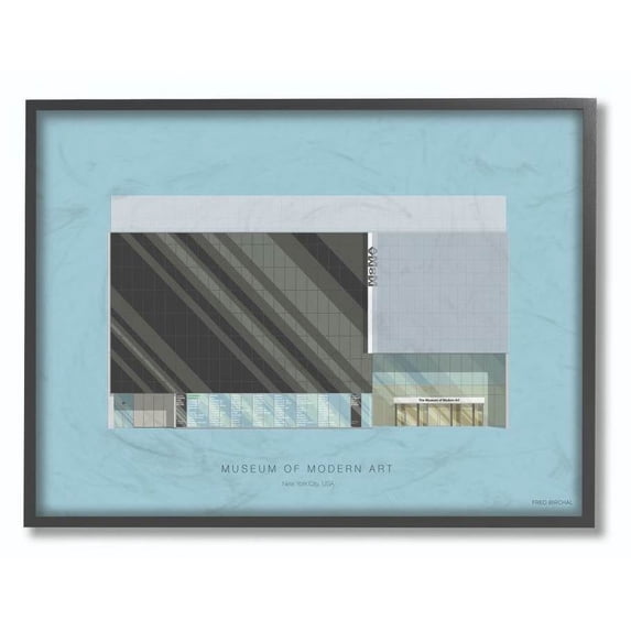 Stupell Industries MoMA Famous Museum Building Design Framed Wall Art by Fred Birchal