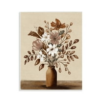 Stupell Industries Mocha Flower Vase Wall Plaque Art design by Kristen Dalpiaz, 14 x 11
