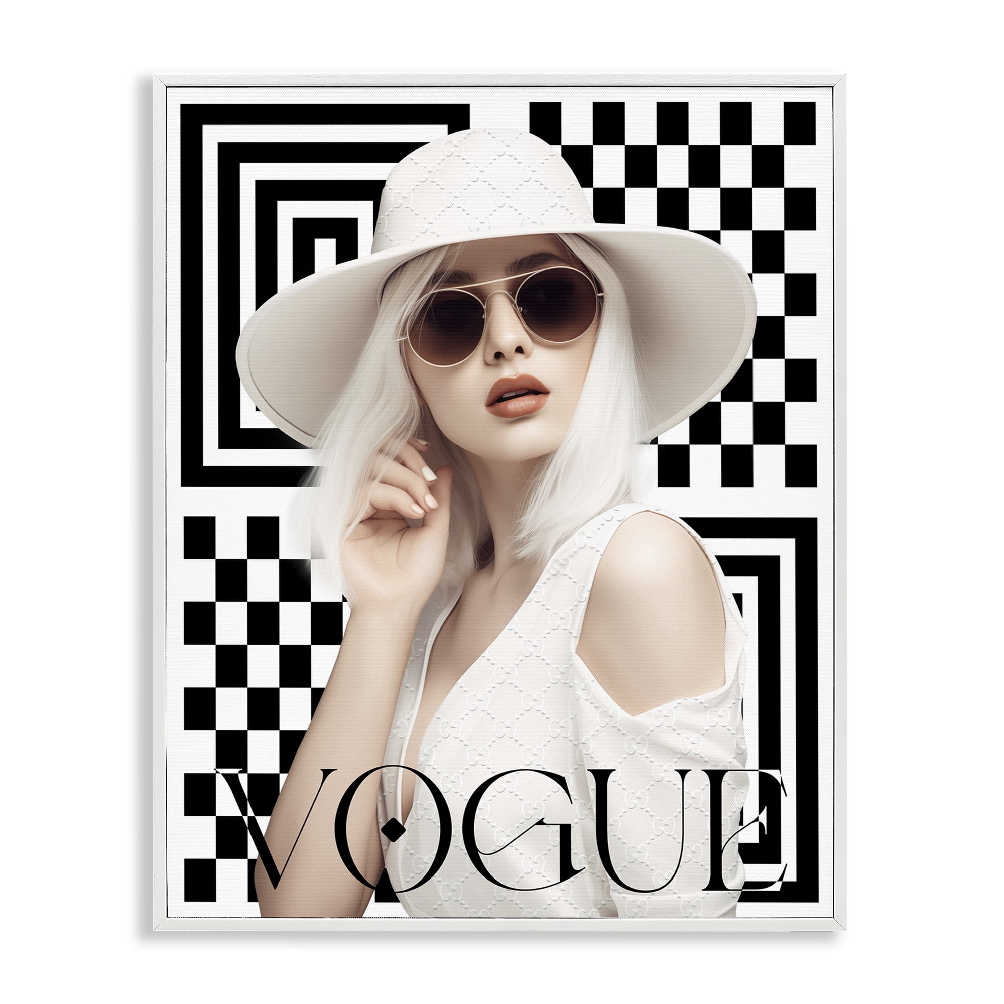Stupell Industries Mod Elegance Woman Fashion Painting White Framed Art Print Wall Art, 11 x 14