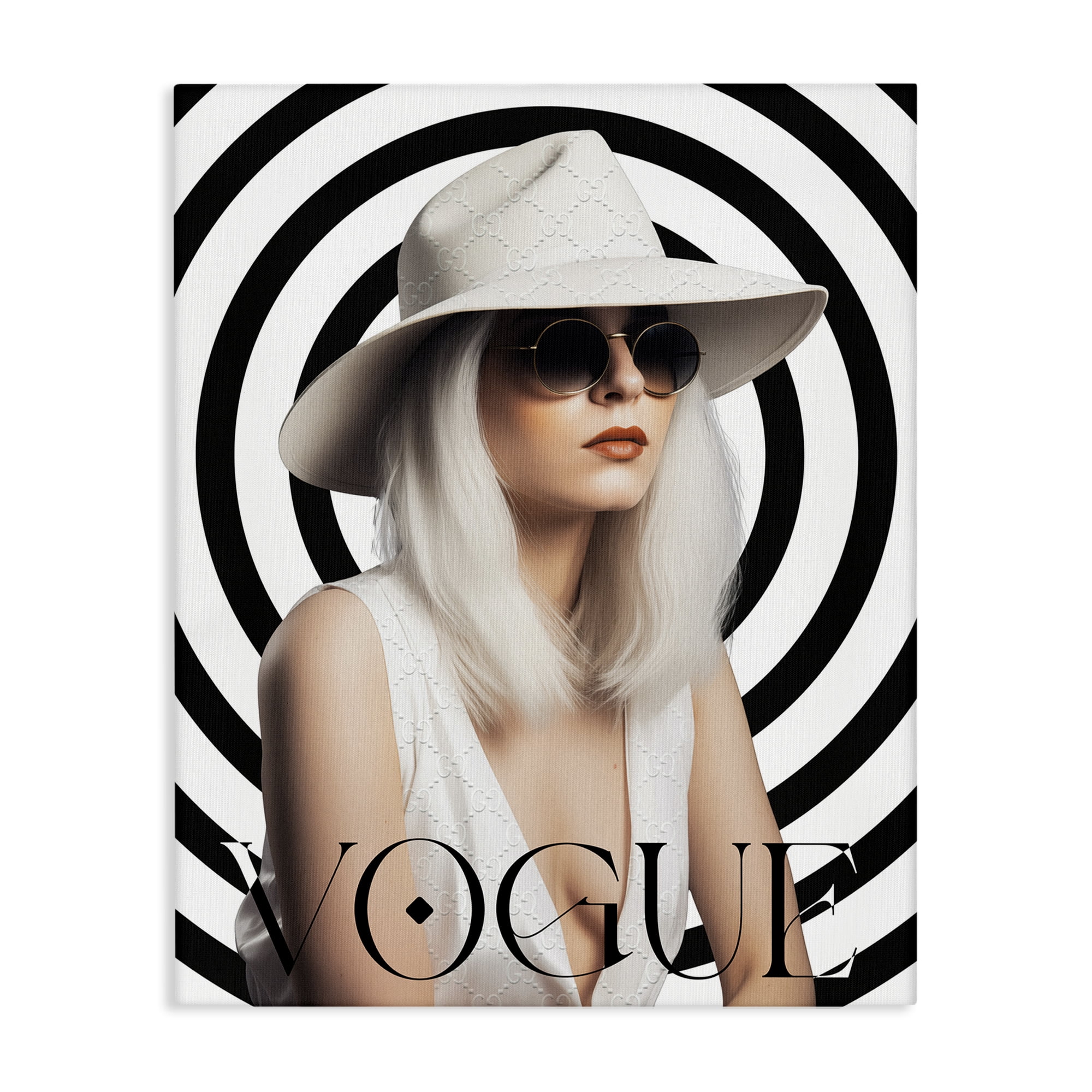 Stupell Industries Mod Girl Portrait Fashion Painting Wrapped Canvas Art Print Wall Art, 30 x 40