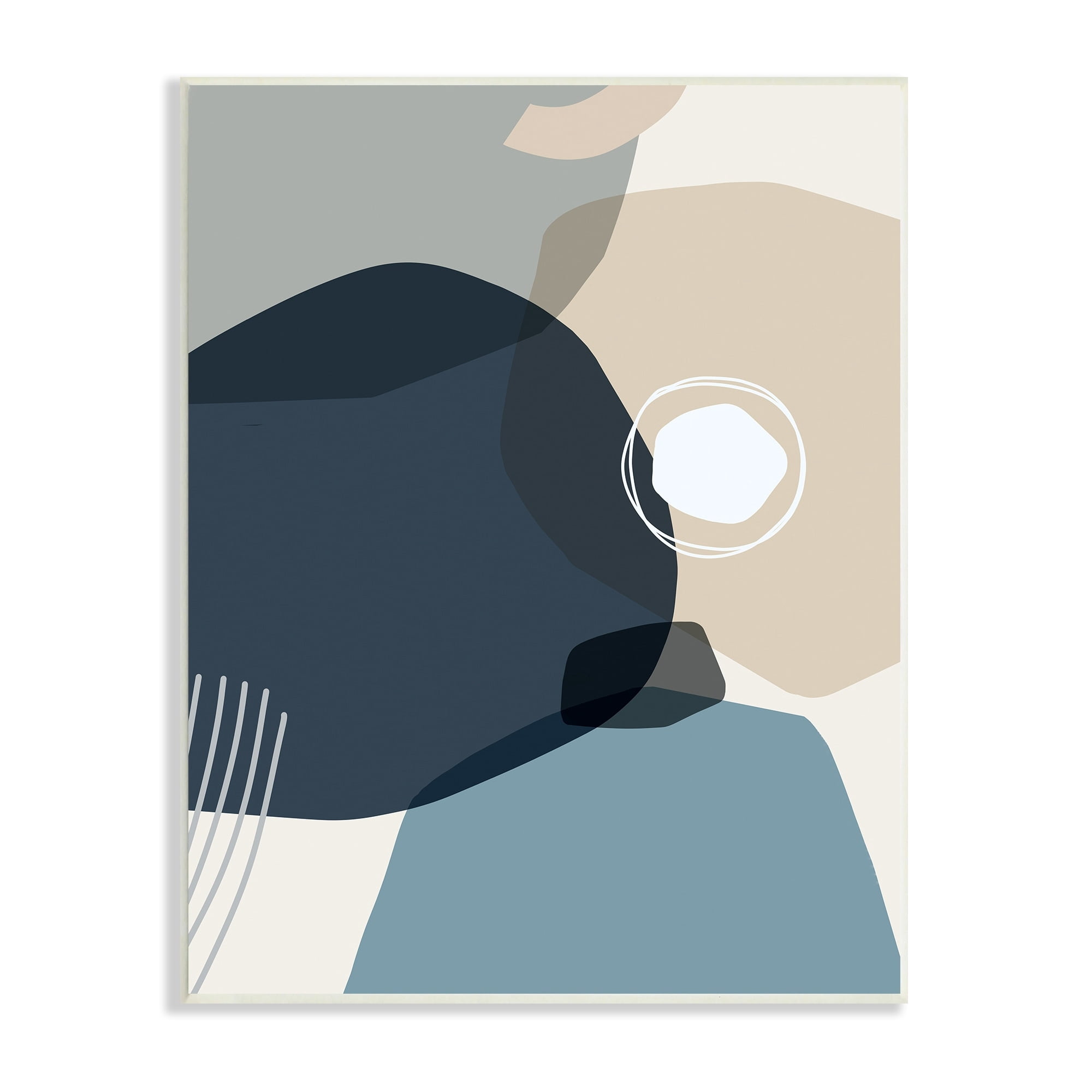 Stupell Industries Mod Shapes Arranged Abstract Circle Collage Blue Beige, 13 x 19,Design by Ziwei Li