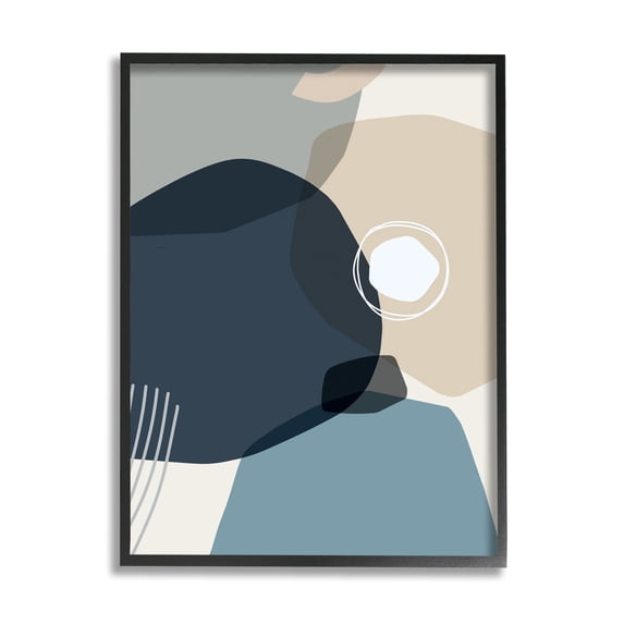 Stupell Industries Mod Shapes Arranged Abstract Circle Collage Blue Beige, 16 x 20,Design by Ziwei Li