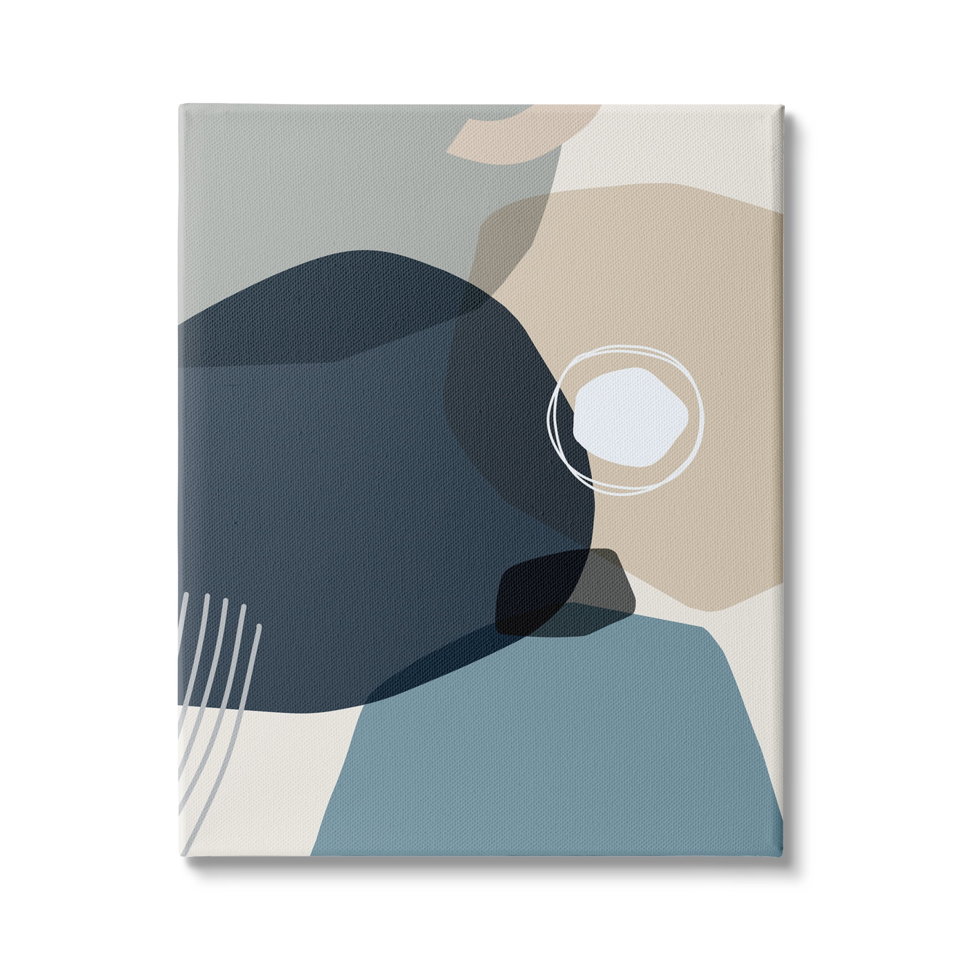 Stupell Industries Mod Shapes Arranged Abstract Circle Collage Blue Beige, 30 x 40,Design by Ziwei Li