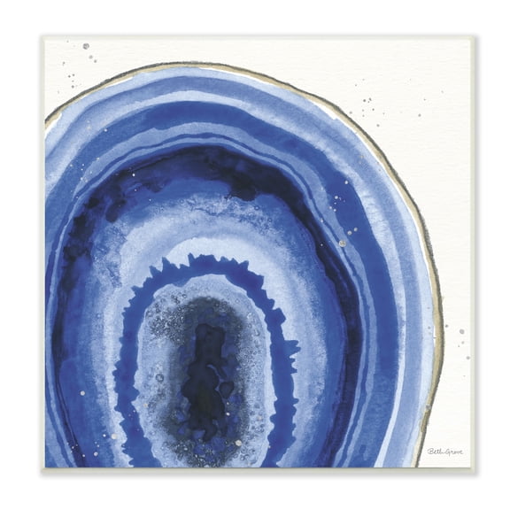 Stupell Industries Modern Abstract Blue Agate Boho Geode Pattern, 12 x 12,Design by Beth Grove