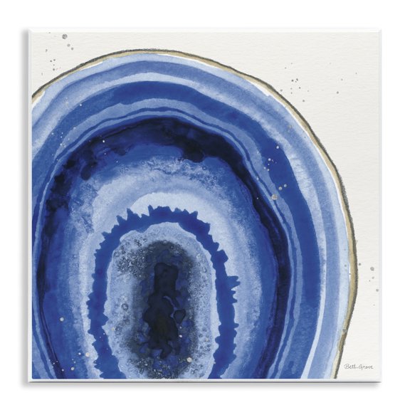 Stupell Industries Bohemian Modern Abstract Blue Agate Boho Geode Pattern Wall Plaque Art, 12 x 12, by Beth Grove