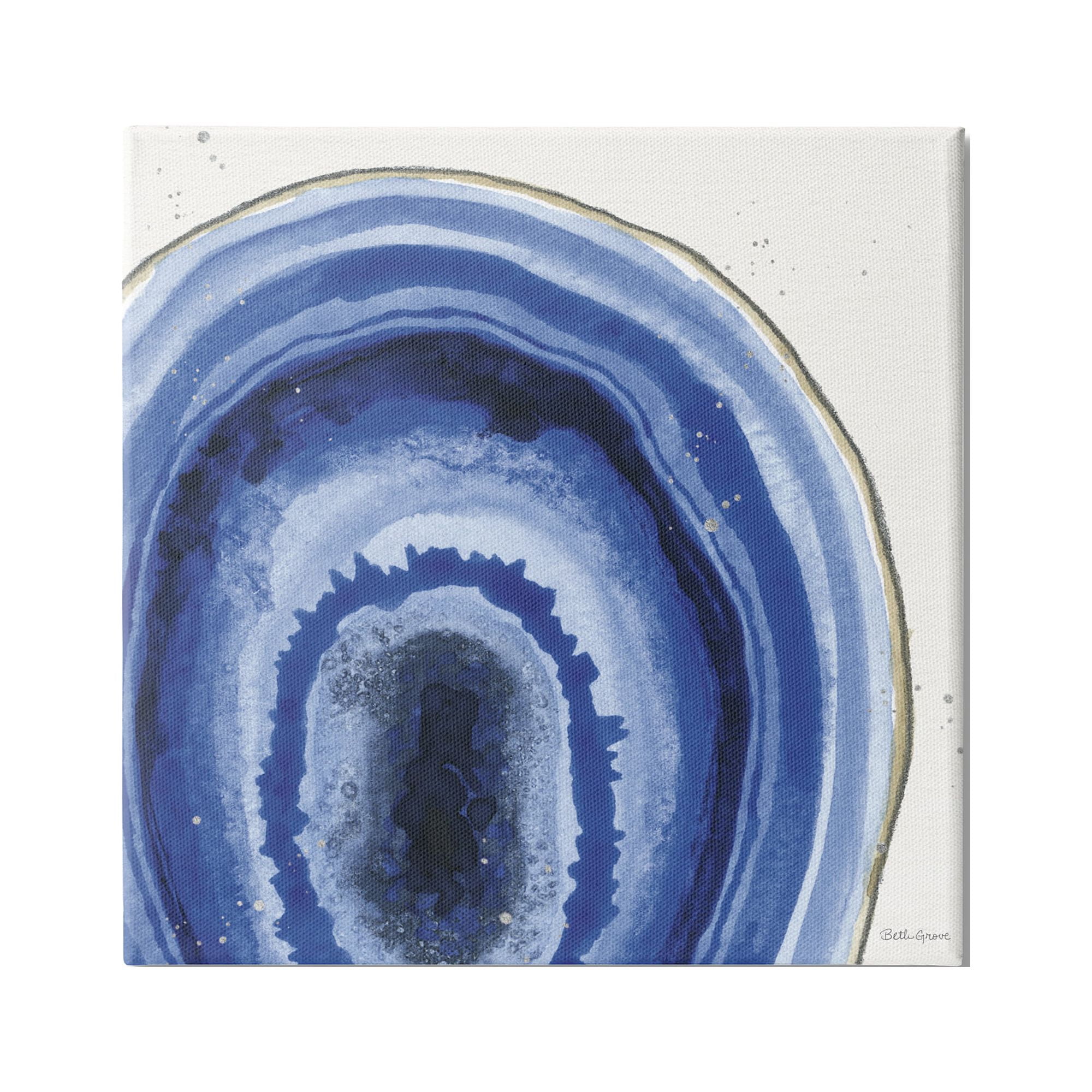Stupell Industries Modern Abstract Blue Agate Boho Geode Pattern, 17 x 17,Design by Beth Grove