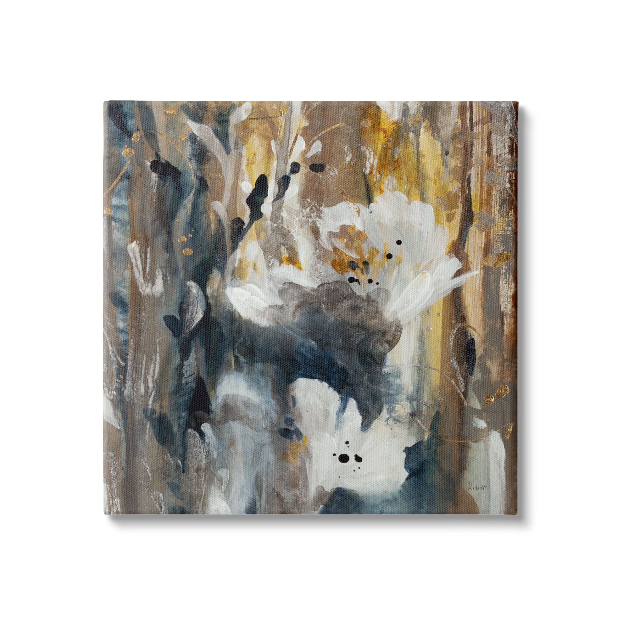 Stupell Industries Modern Abstract Botanical Painting Cascading Floral Petals, 24 x 24, Design by K. Nari