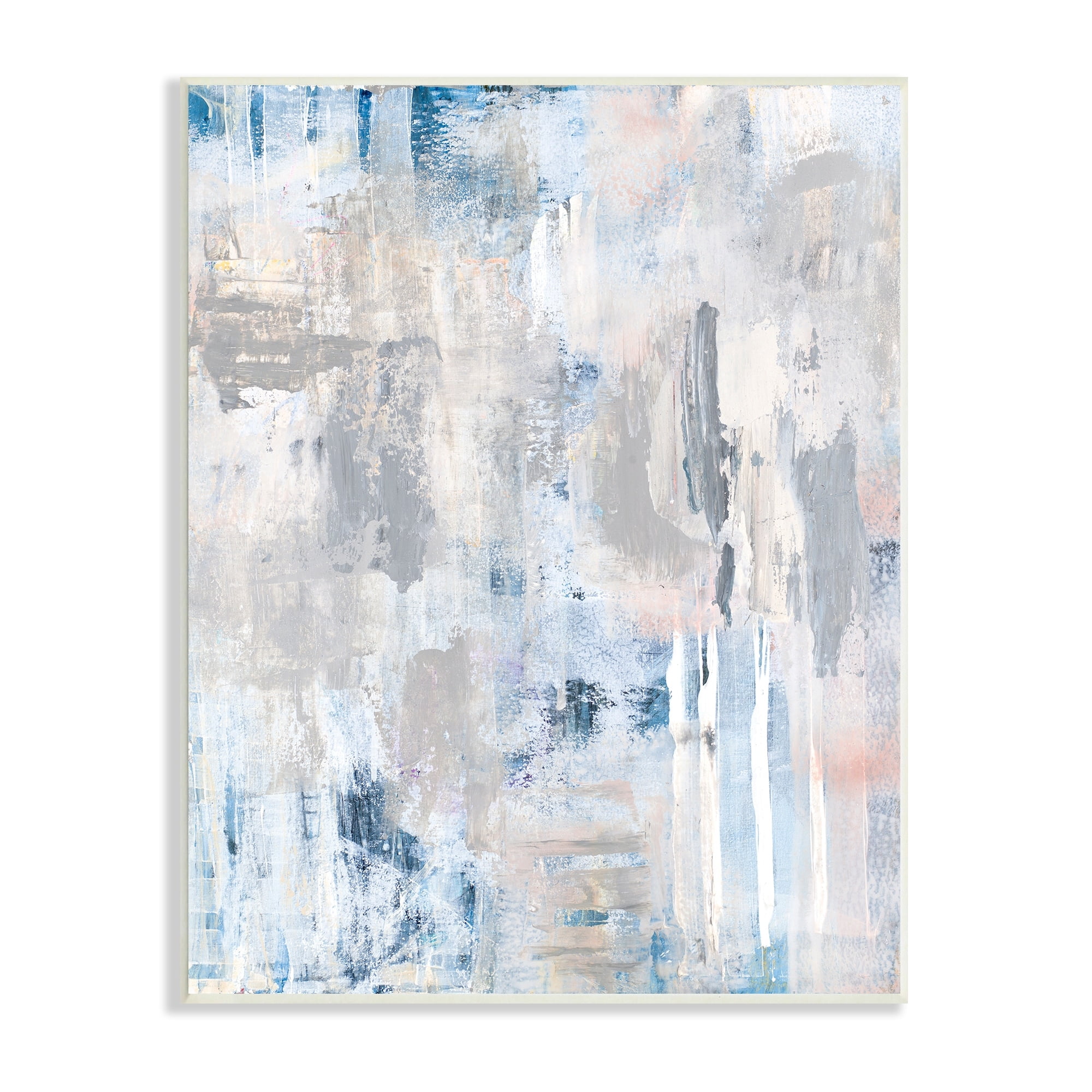 Stupell Industries Modern Abstract Cascading Painting Blue Pink Grey Composition, 10 x 15,Design by Robin Maria