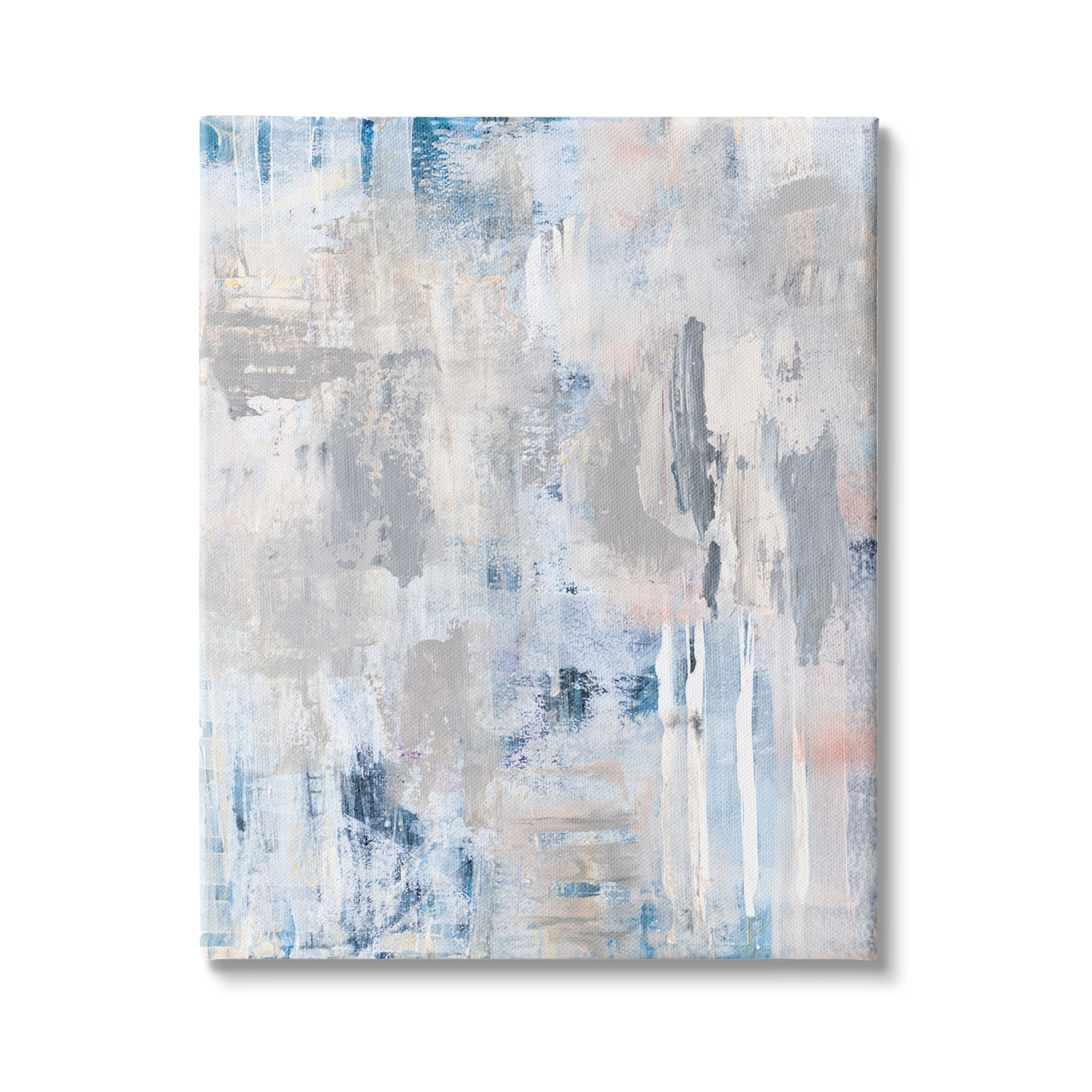Stupell Industries Modern Abstract Cascading Painting Blue Pink Grey Composition, 30 x 40,Design by Robin Maria