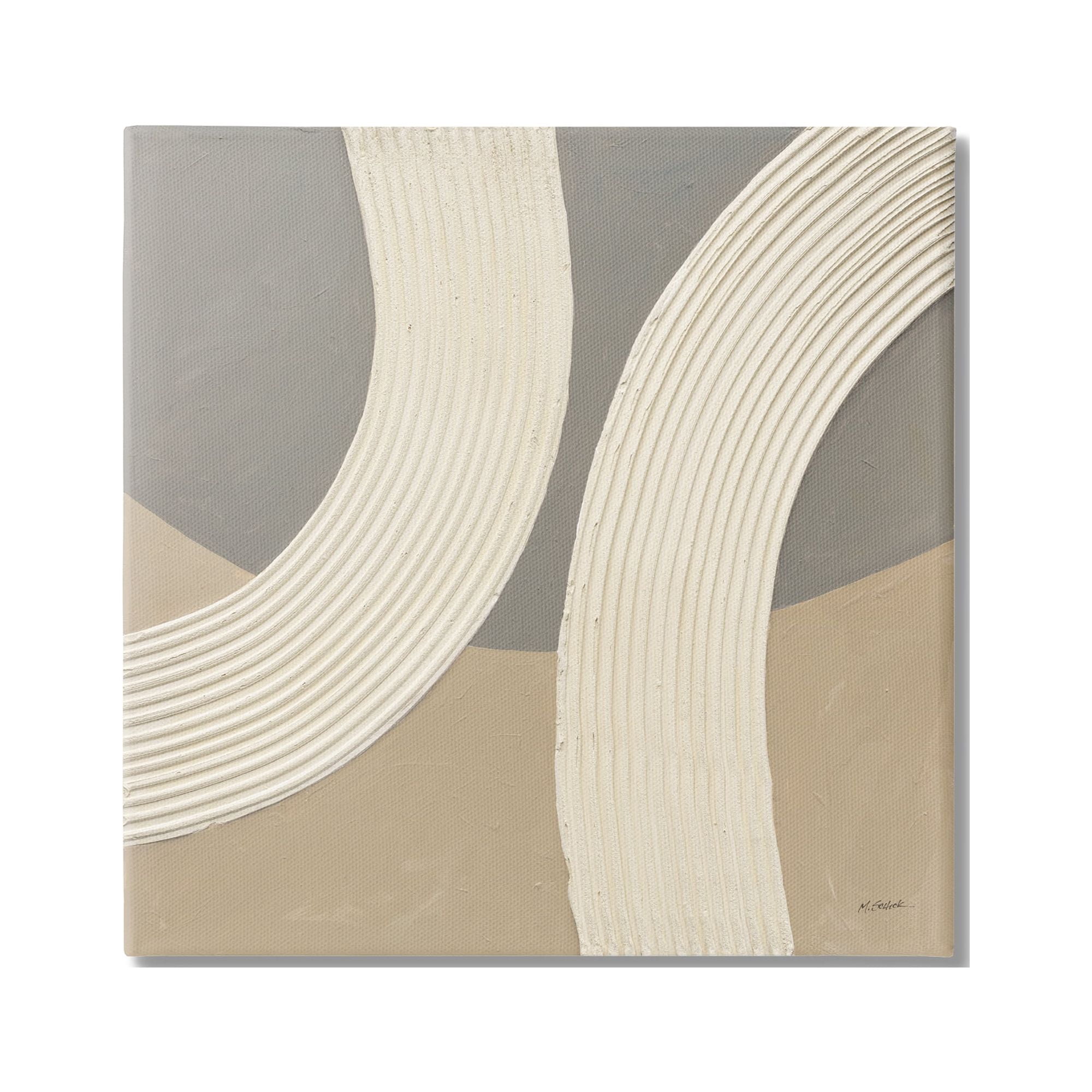 Stupell Industries Modern Abstract Circles Abstract Painting Gallery Wrapped Canvas Art Print Wall Art, 24 x 24