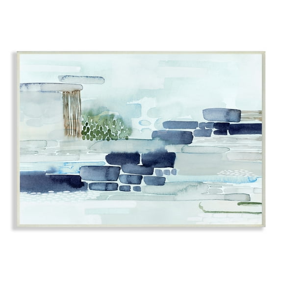 Stupell Industries Modern Abstract Coastal Landscape Organic Blocks Wall Plaque, 13 x 19, Design by Grace Popp