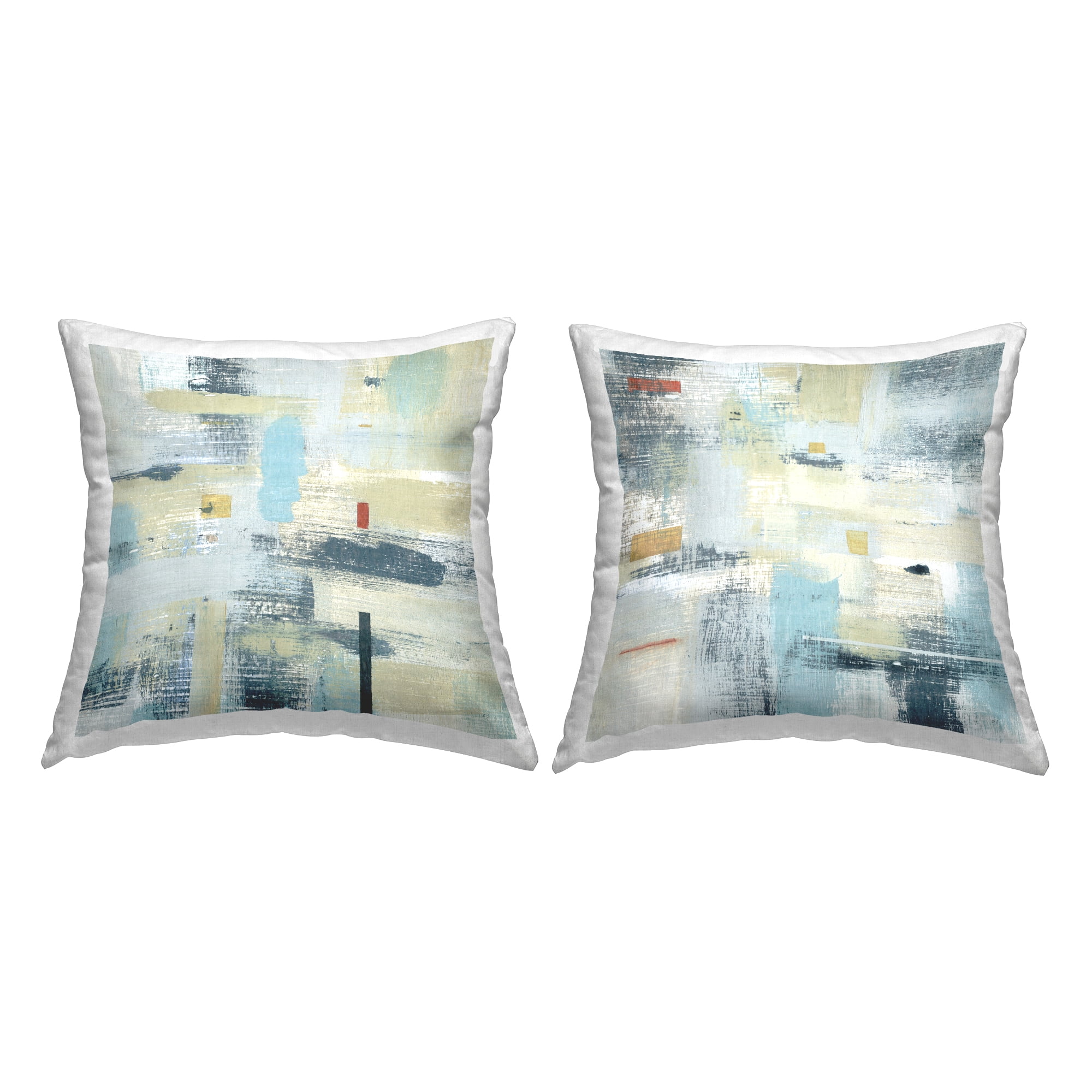 Stupell Industries Modern Abstract Cross Hatch Pattern Contemporary Blue, 18 x 7 x 18, Decorative Pillows, (Set of 2)