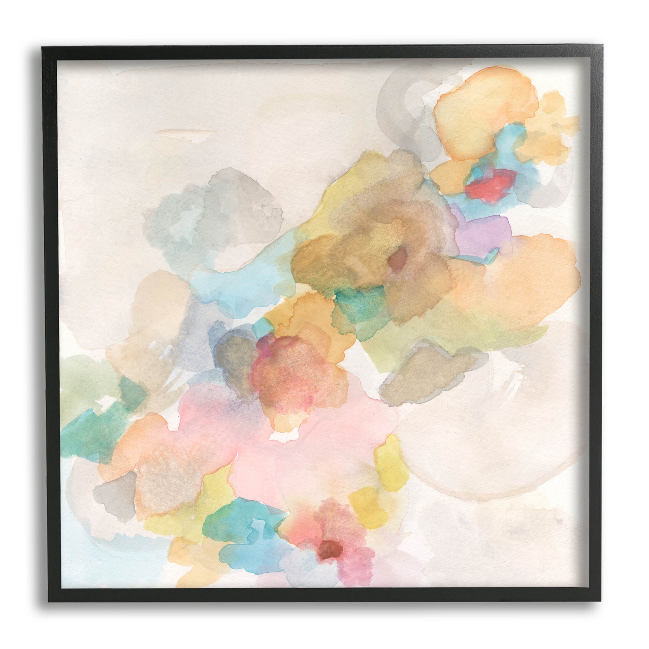 Stupell Industries Modern Abstract Floral Shapes Painting Black Framed Art Print Wall Art, Design by Jodi Fuchs