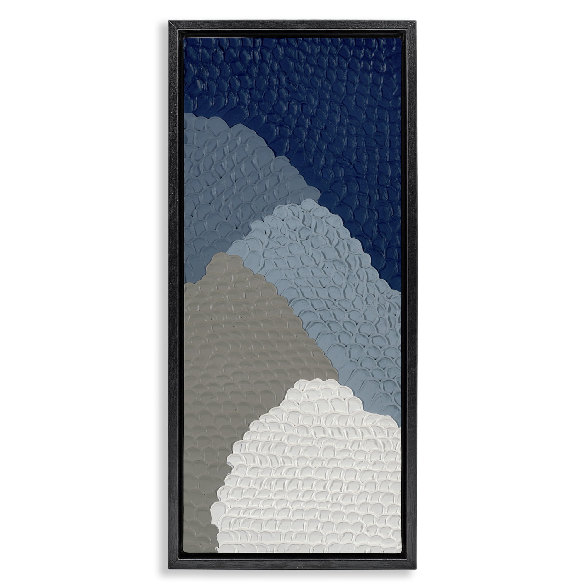 Stupell Industries Modern Abstract Forms Abstract Painting Black Floater Framed Canvas Art Print Wall Art, 15 x 31