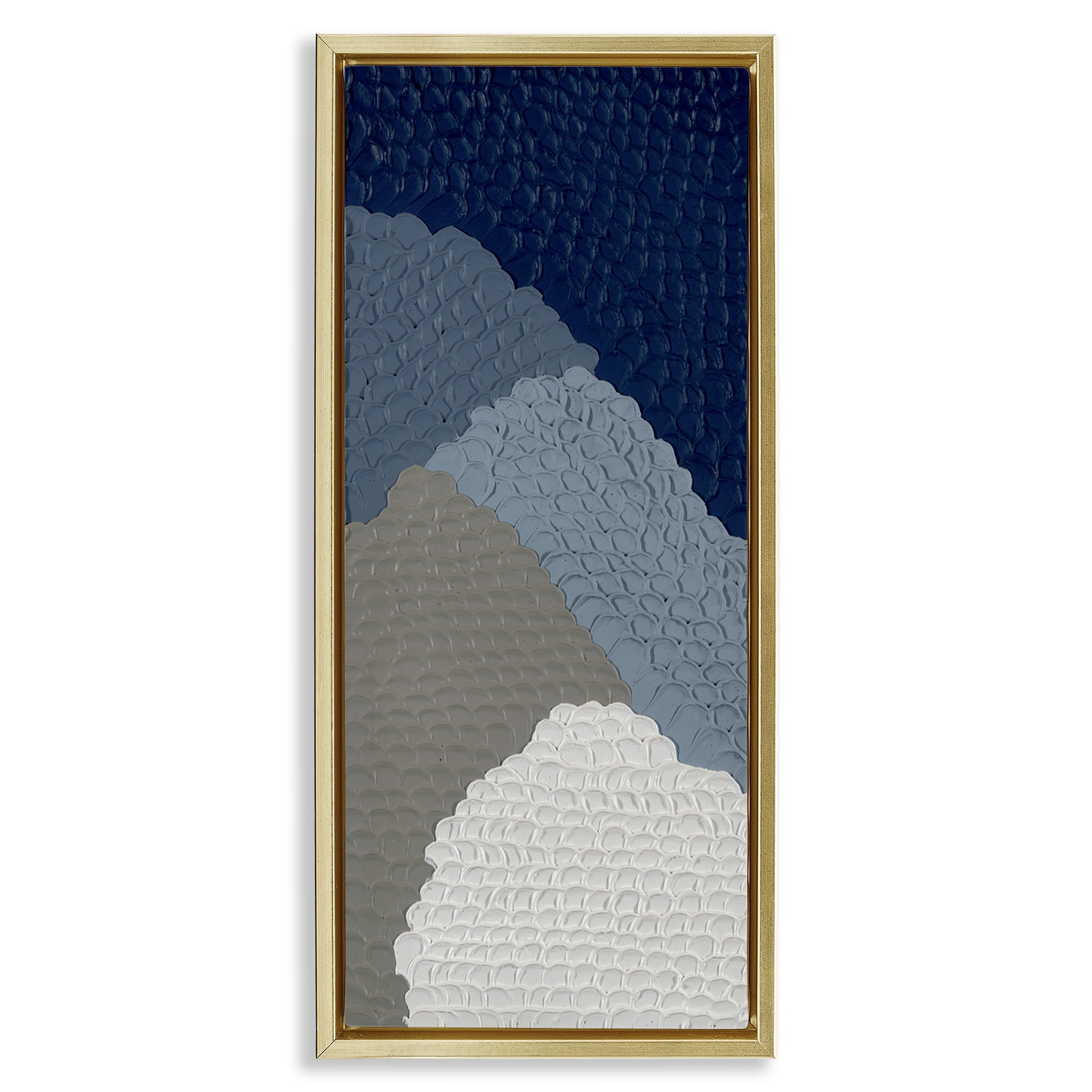 Stupell Industries Modern Abstract Forms Abstract Painting Gold Floater Framed Canvas Art Print Wall Art, 15 x 31